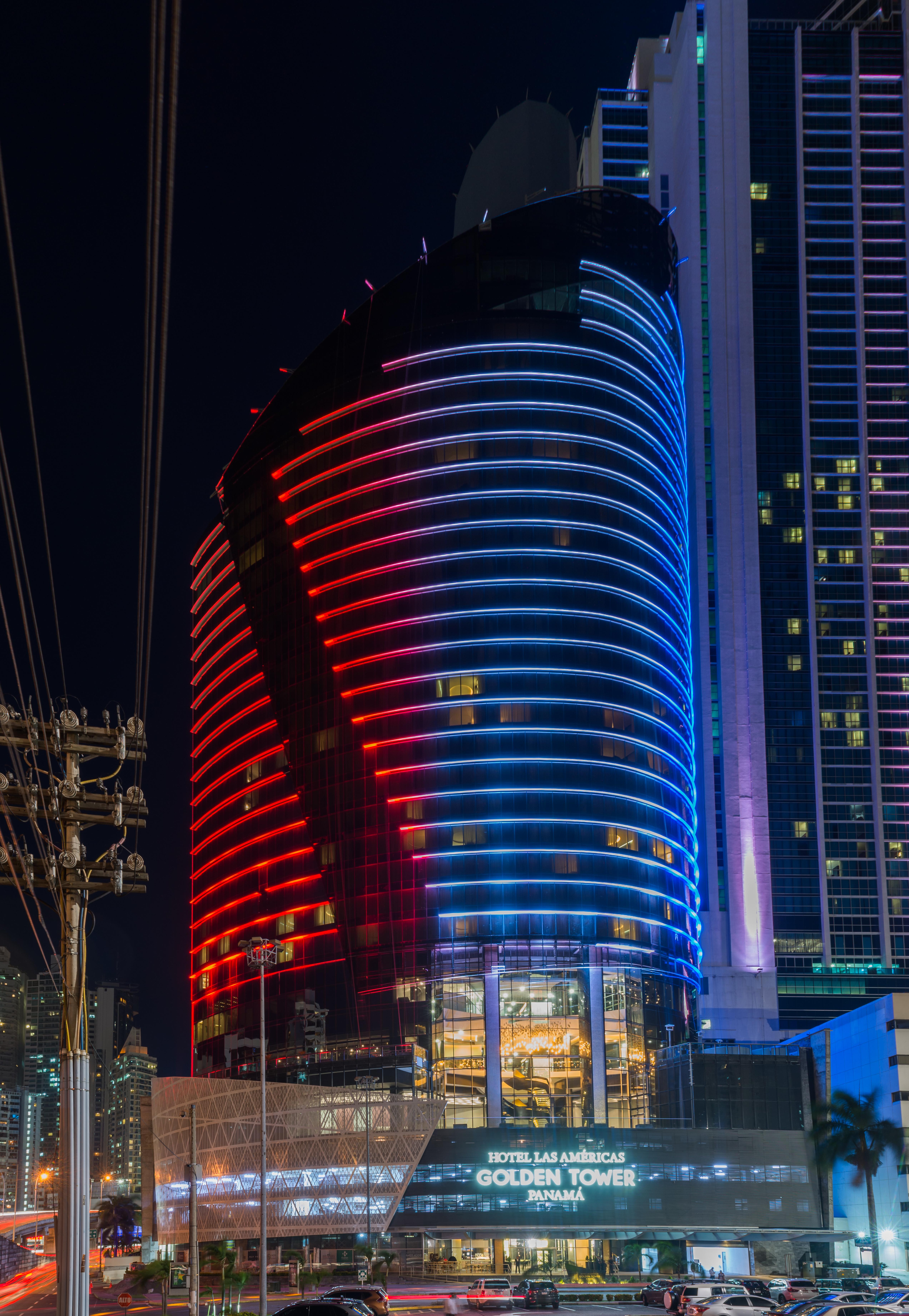 巴拿马美洲金塔酒店 巴拿马城 外观 照片 The hotel at night