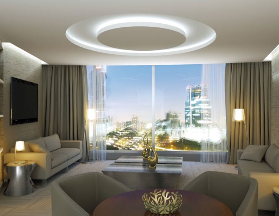 巴拿马美洲金塔酒店 巴拿马城 外观 照片 A living room with a view of the city